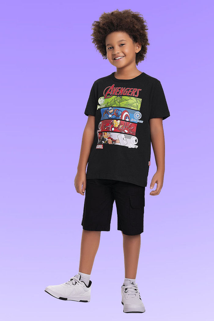 Camiseta em meia malha Os Vingadores