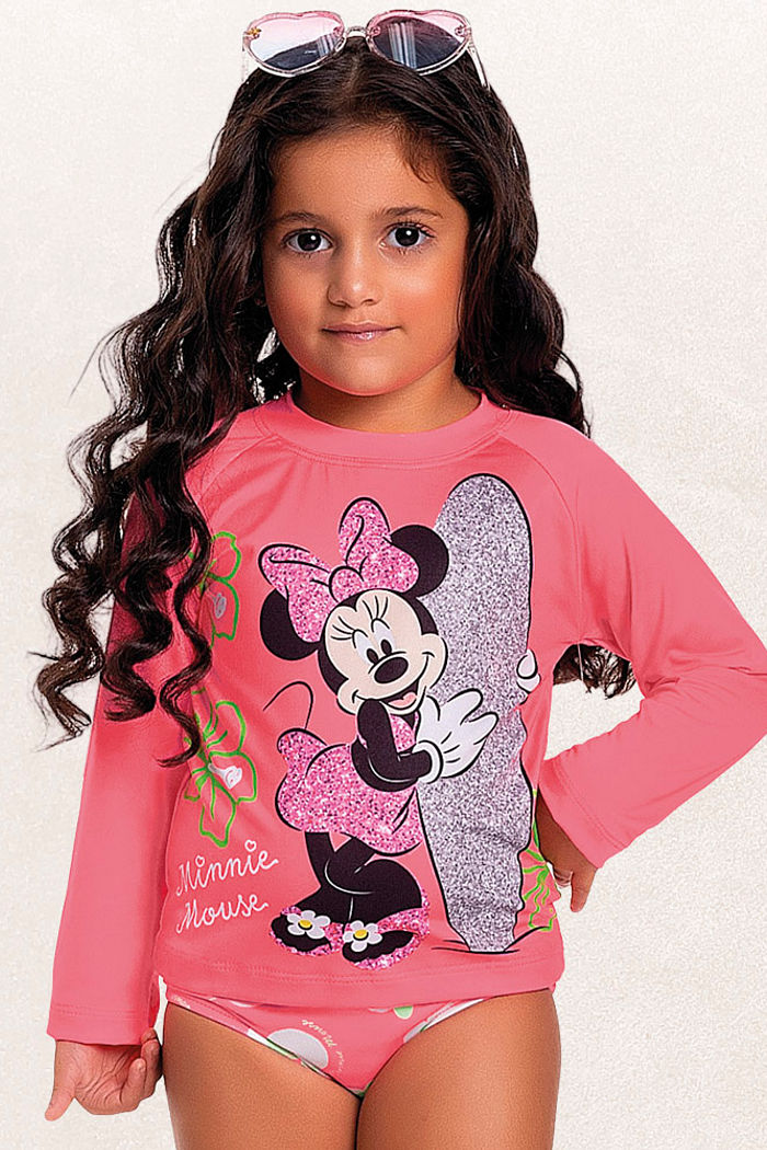 Conjunto blusa manga longa e calcinha minnie