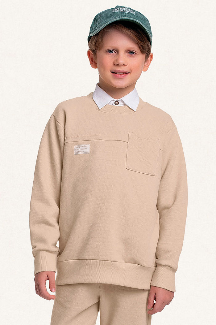 Conjunto blusão e calça em moletom piquet com bolso