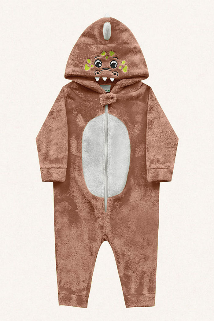 Kigurumi dinossauro em tecido fleece