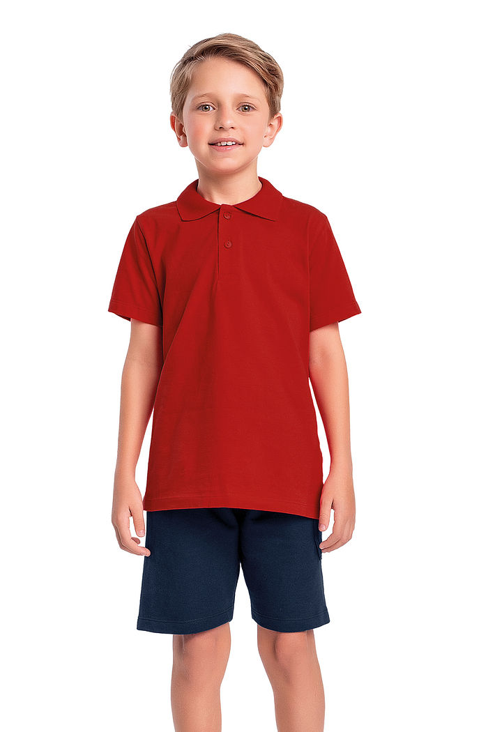 Camisa polo básica em meia malha