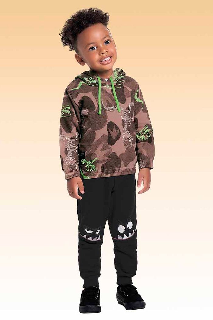 Blusão com capuz em moletom