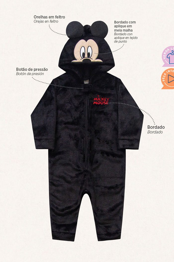 Kigurumi Mickey em fleece