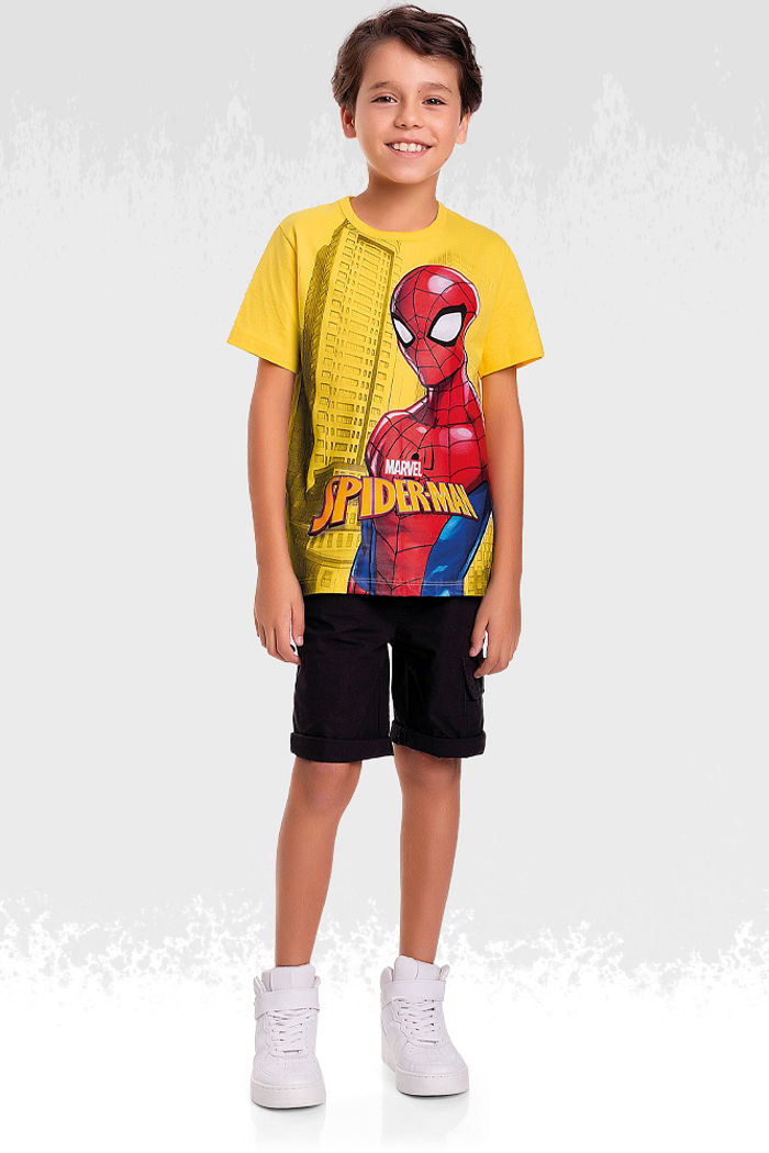 Camiseta meia malha homem-aranha