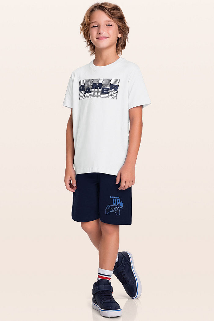 Conjunto camiseta e bermuda gamer digital