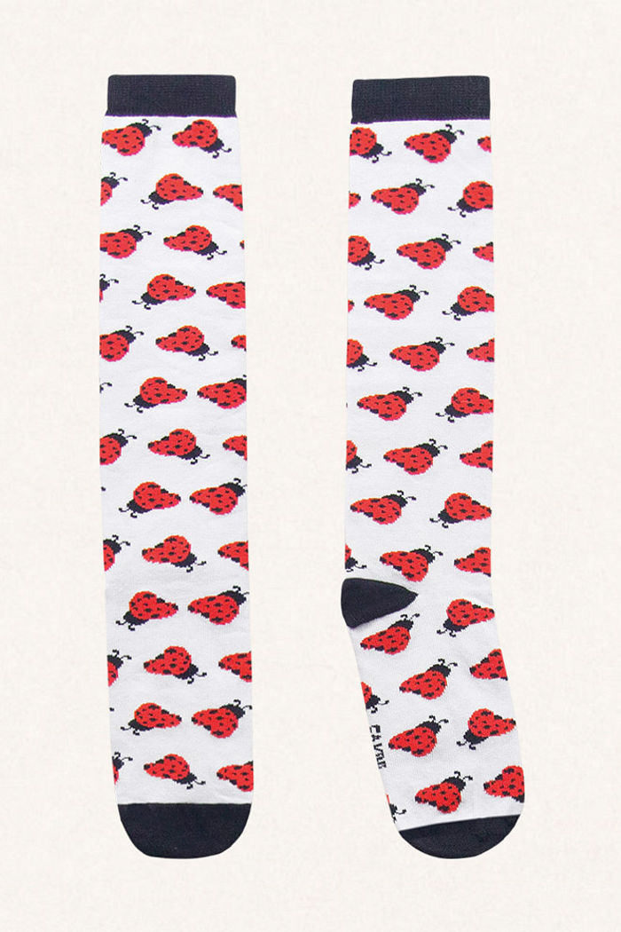 Meia 3/4 mini joaninhas