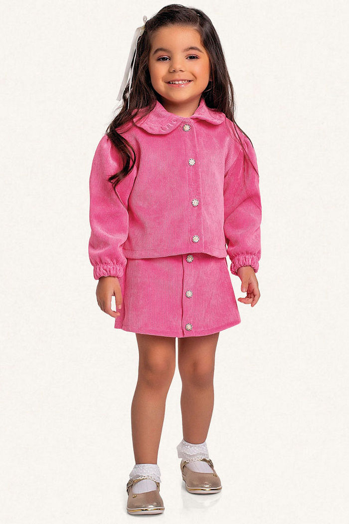 Casaco em veludo cotelê com botões