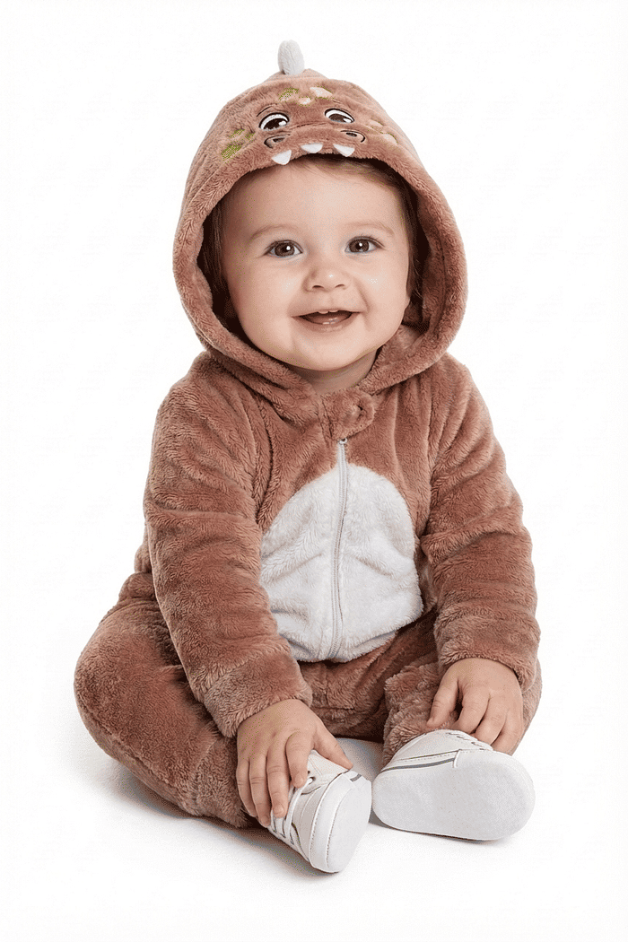 Kigurumi dinossauro em tecido fleece