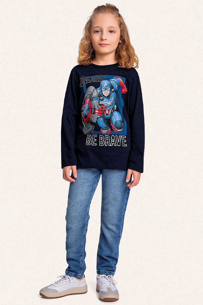 Camiseta manga longa em meia malha