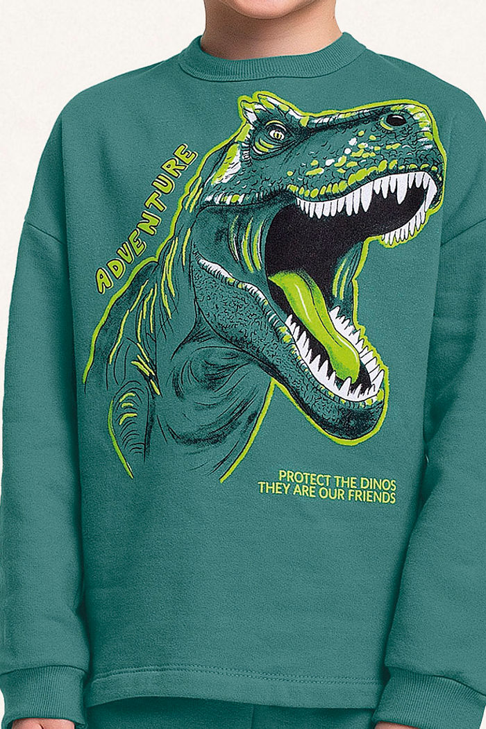 Conjunto blusão e calça em moletom dino