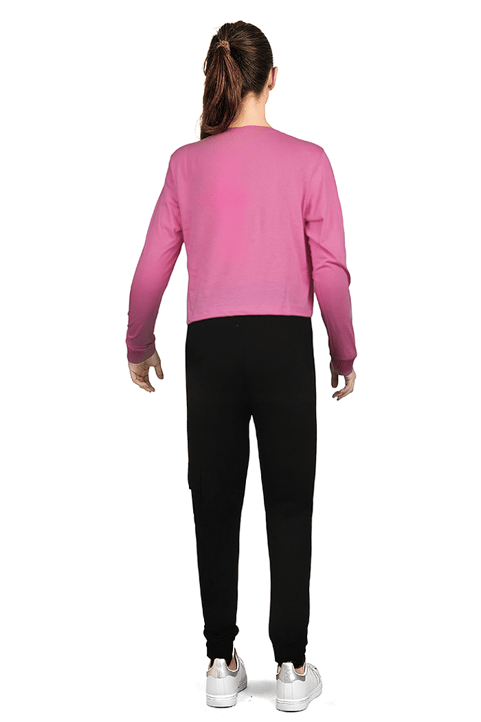 Blusa manga longa cropped Lilo & Stitch