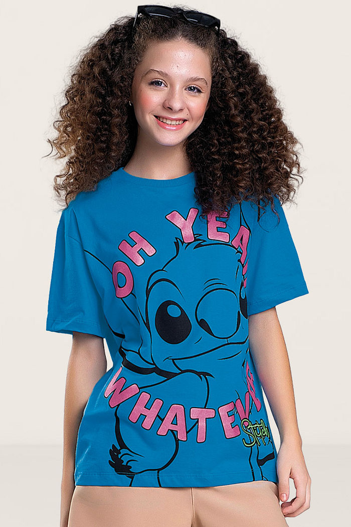 Blusa em meia malha Lilo & Stitch
