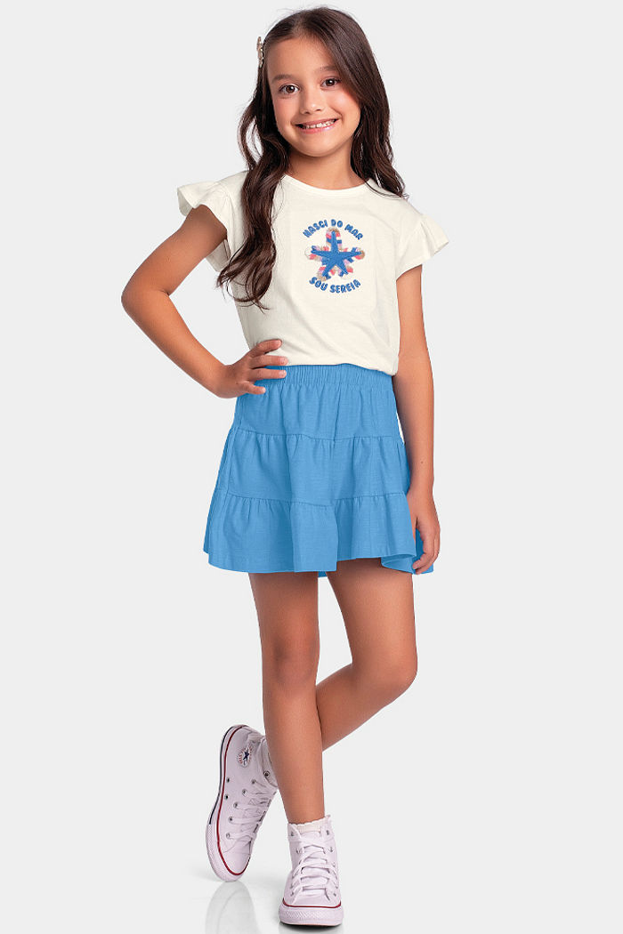 Conjunto blusa e short de sereia