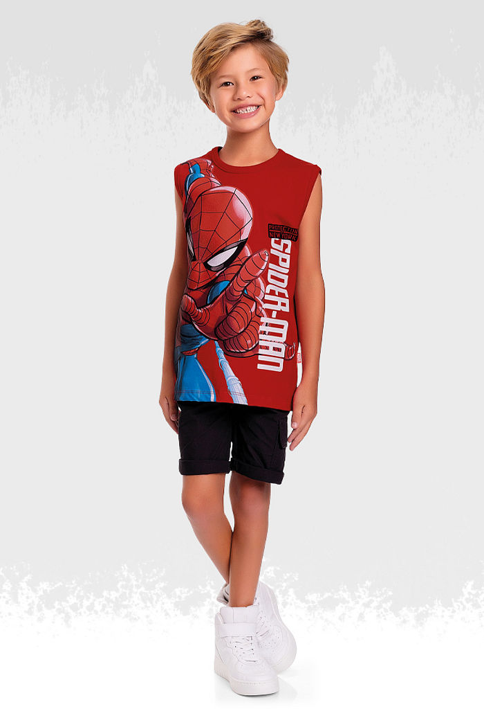 Regata em meia malha homem-aranha