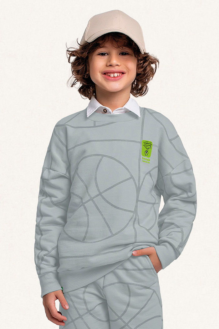 Conjunto blusão e calça em moletom basquete