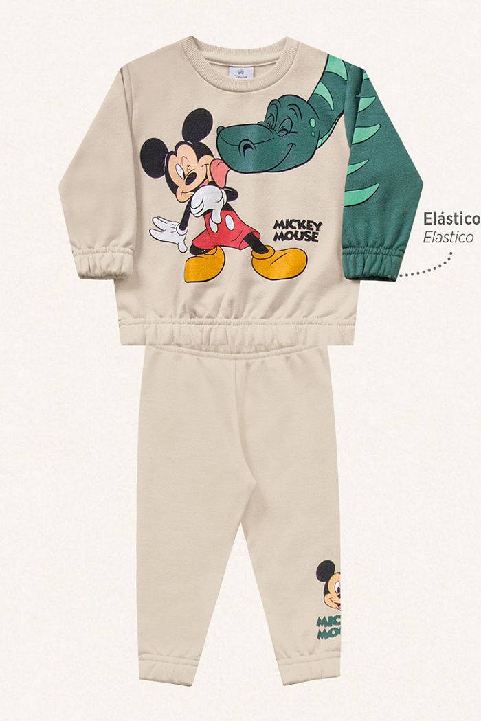 Conjunto blusão e calça em moletom Mickey