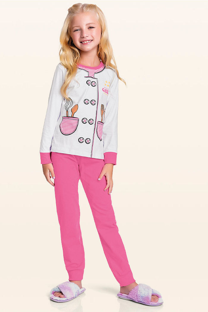 Conjunto pijama blusa manga longa e calça profissão