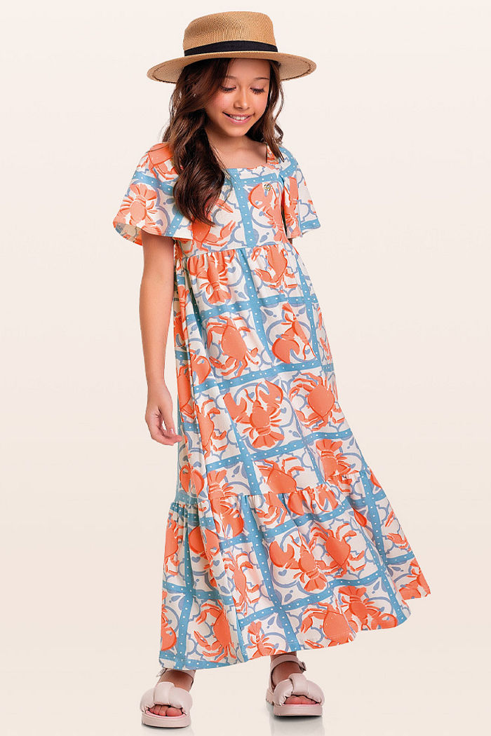 Vestido longo lagosta