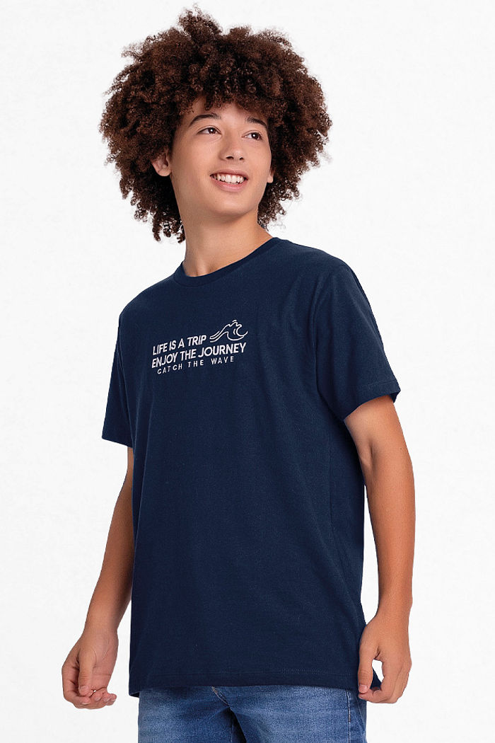 Camiseta em meia malha enjoy the journey