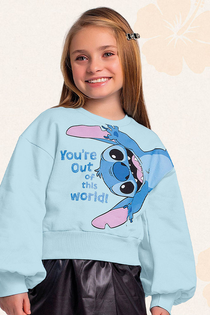 Blusão em moletom Lili & Stitch