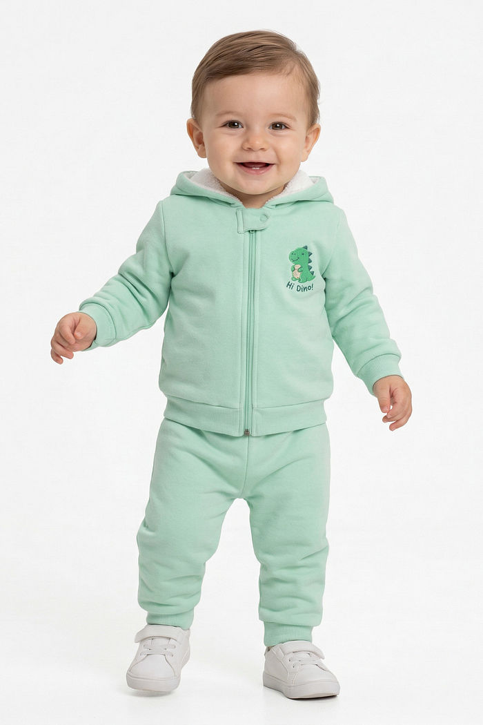 Conjunto jaqueta com capuz e calça