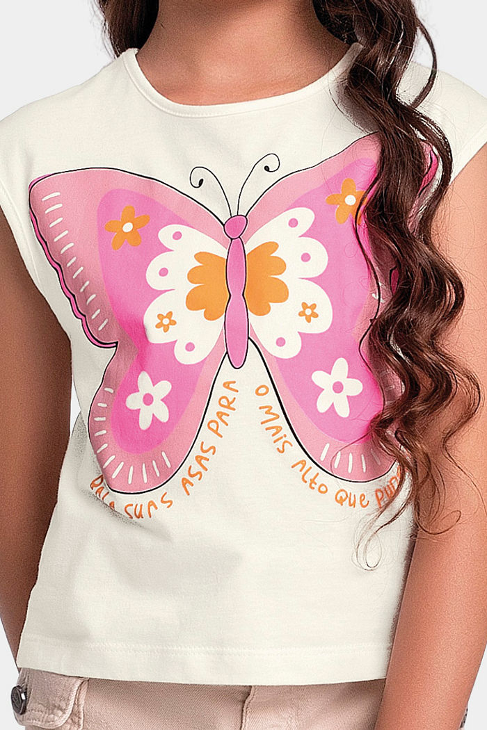 Blusa com estampa de borboleta