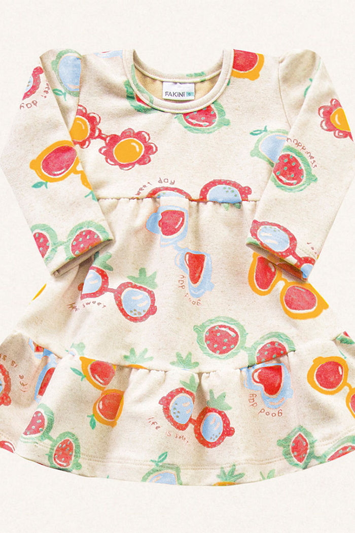 Vestido óculos em molecotton linho