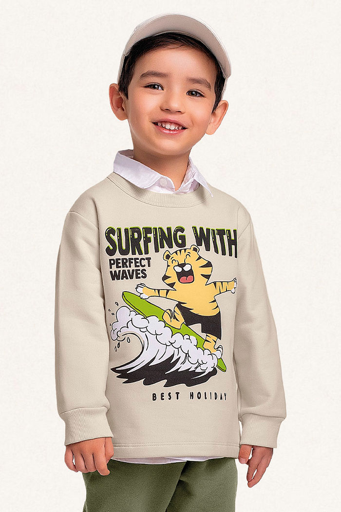 Conjunto blusão e calça em moletom surfing