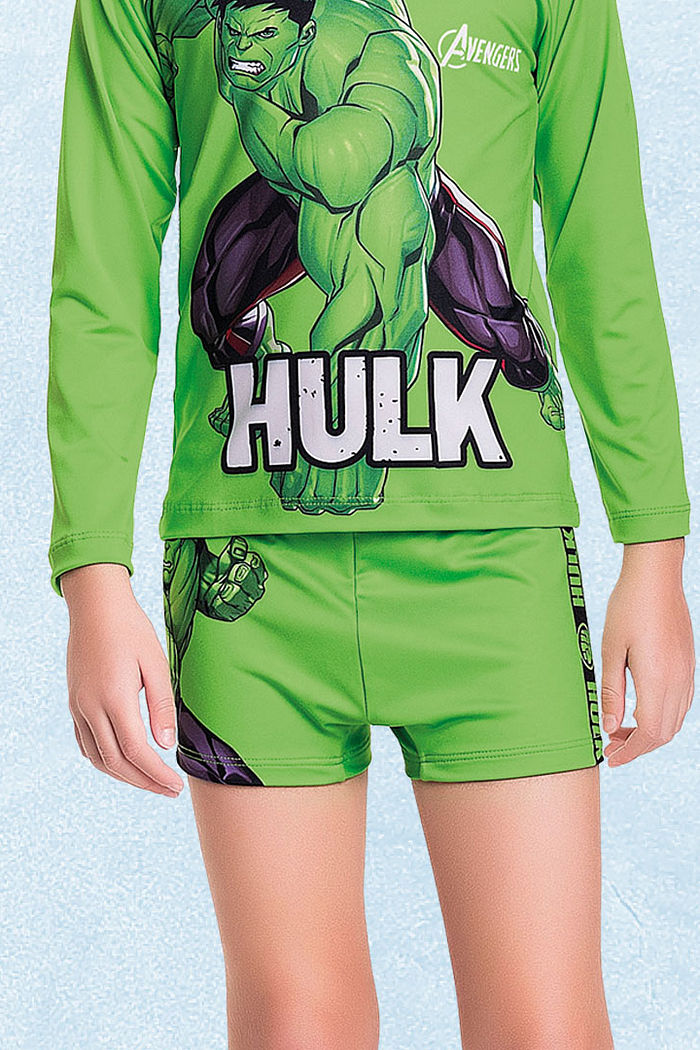 Sunga boxer com forro em cotton poliéster Os Vingadores