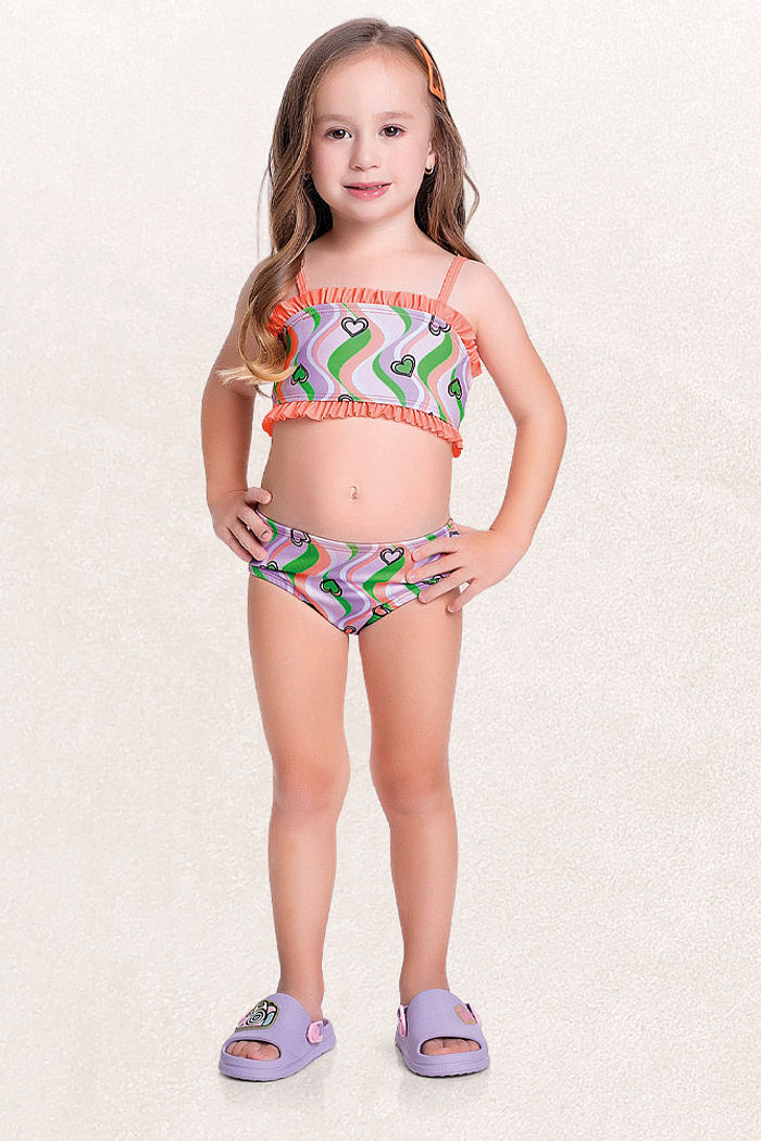 Conjunto biquíni top e calcinha coração