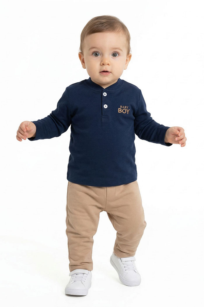 Conjunto camiseta manga longa e calça