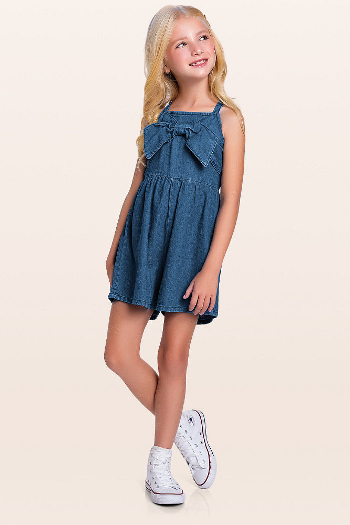 Macacão laço em jeans