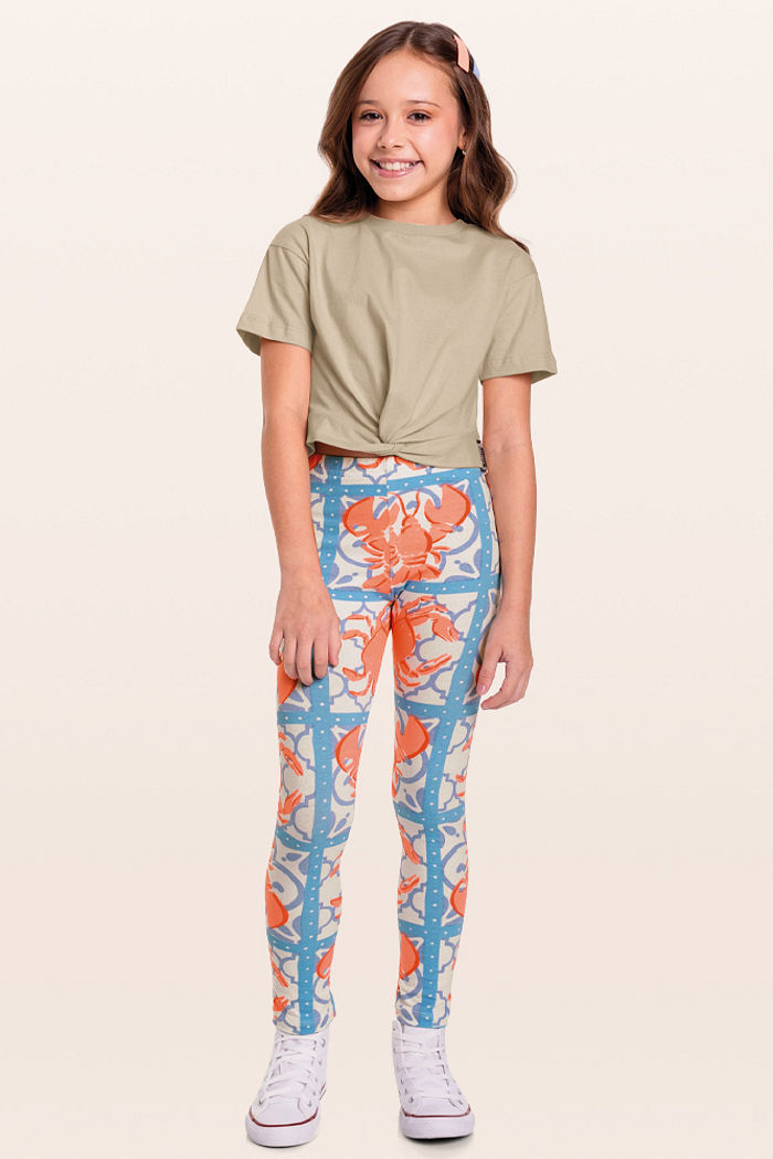 Legging em cotton leve lagosta