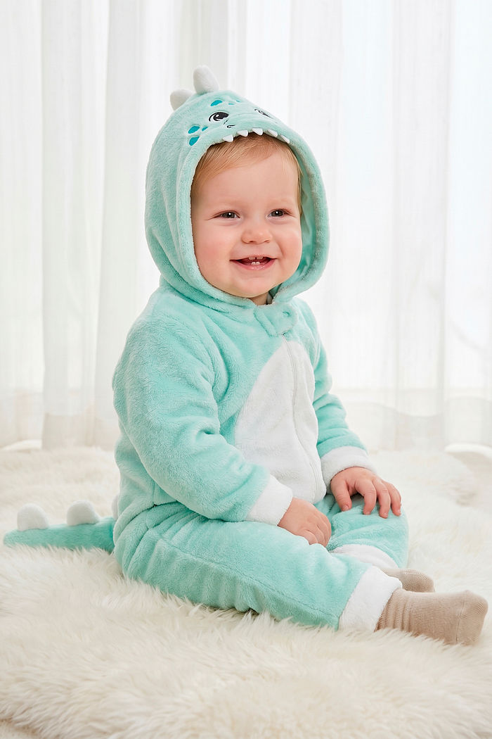 Kigurumi dinossauro em fleece 
