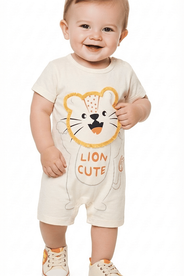 Macacão em meia malha leão