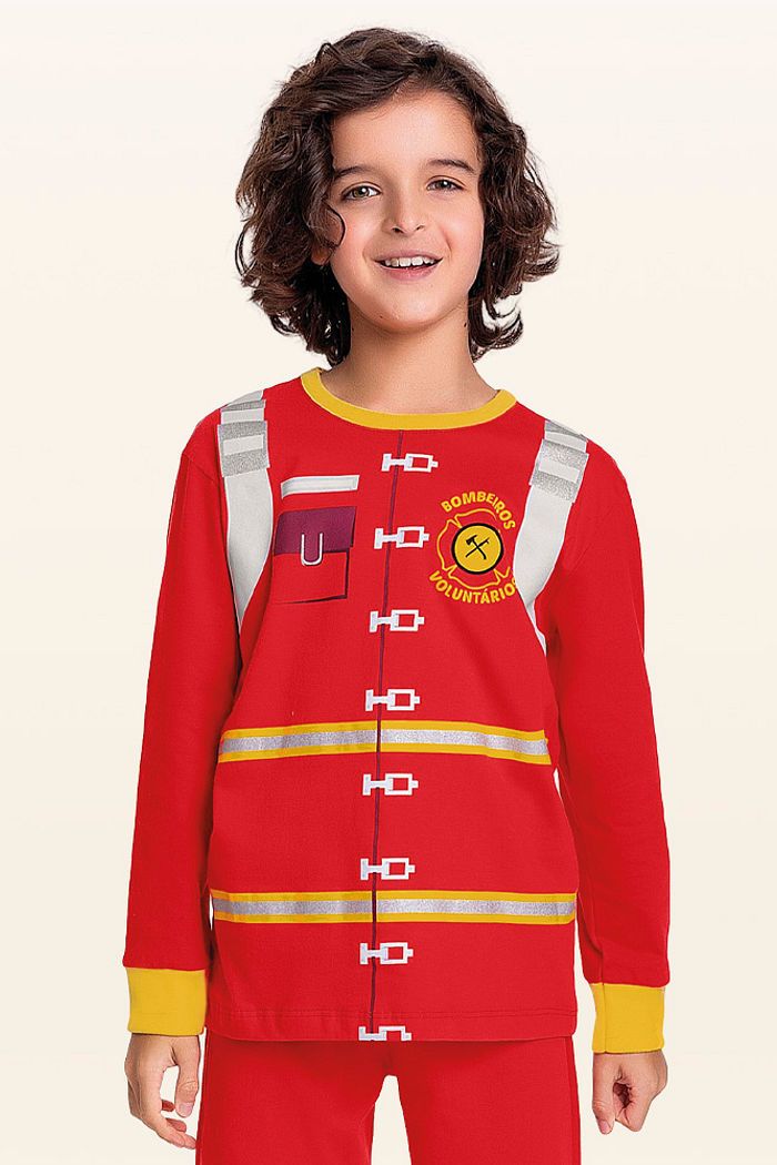 Conjunto pijama camiseta manga longa e calça profissão