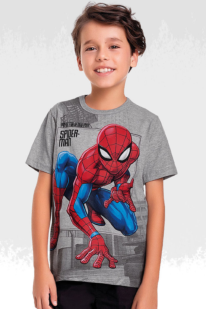 Camiseta homem-aranha em meia malha