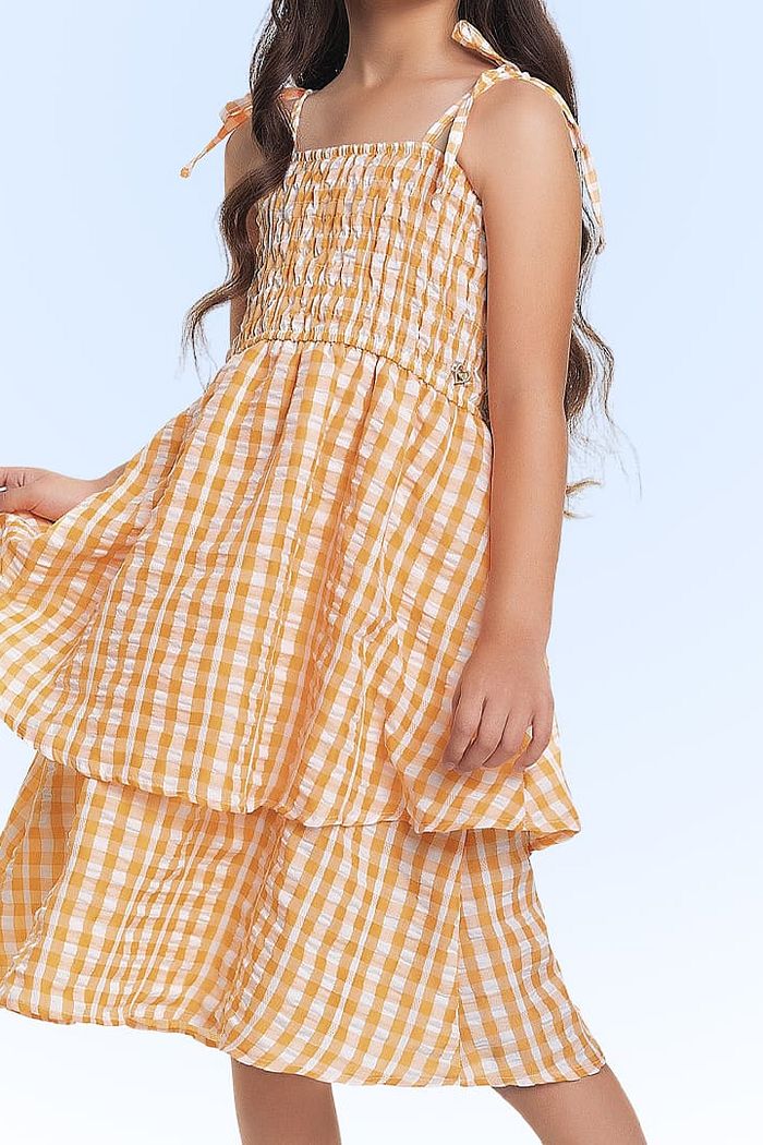 Vestido em tecido xadrez