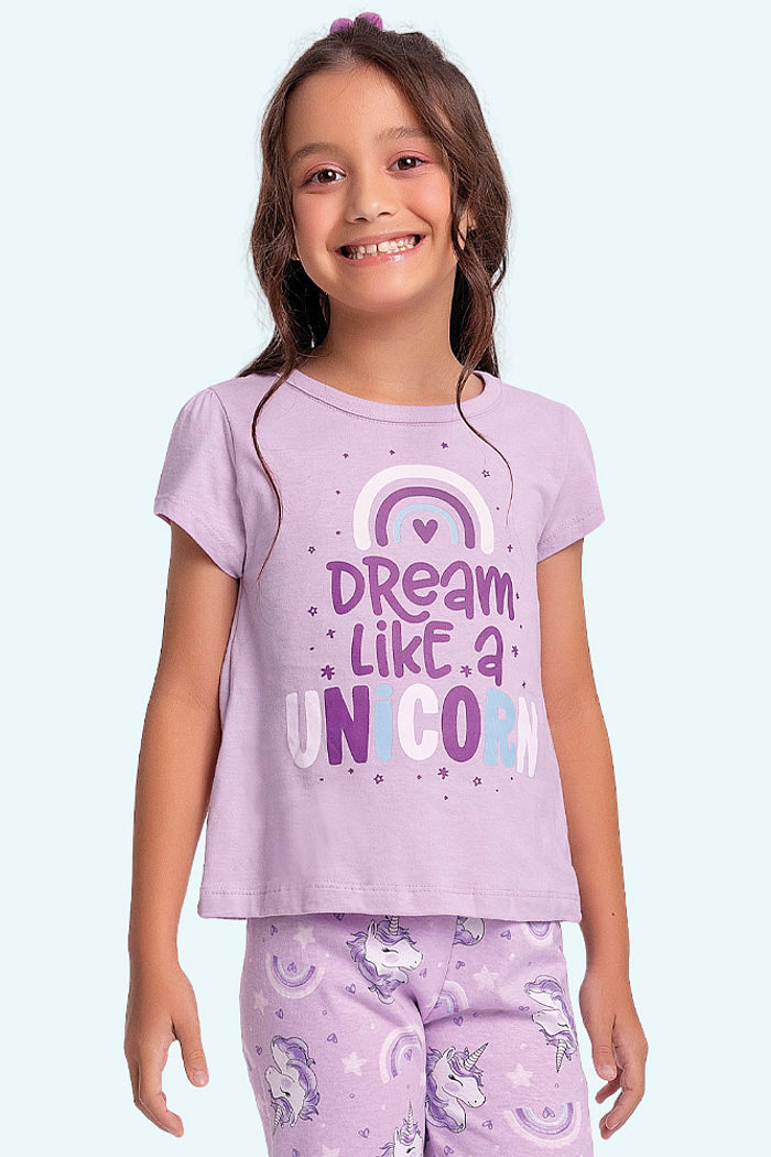 Conjunto pijama unicórnio blusa e calça