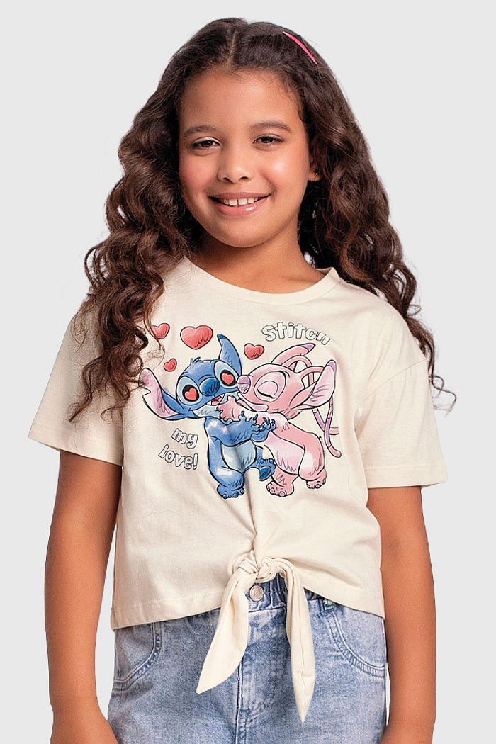 Blusa em meia malha com amarração Stitch