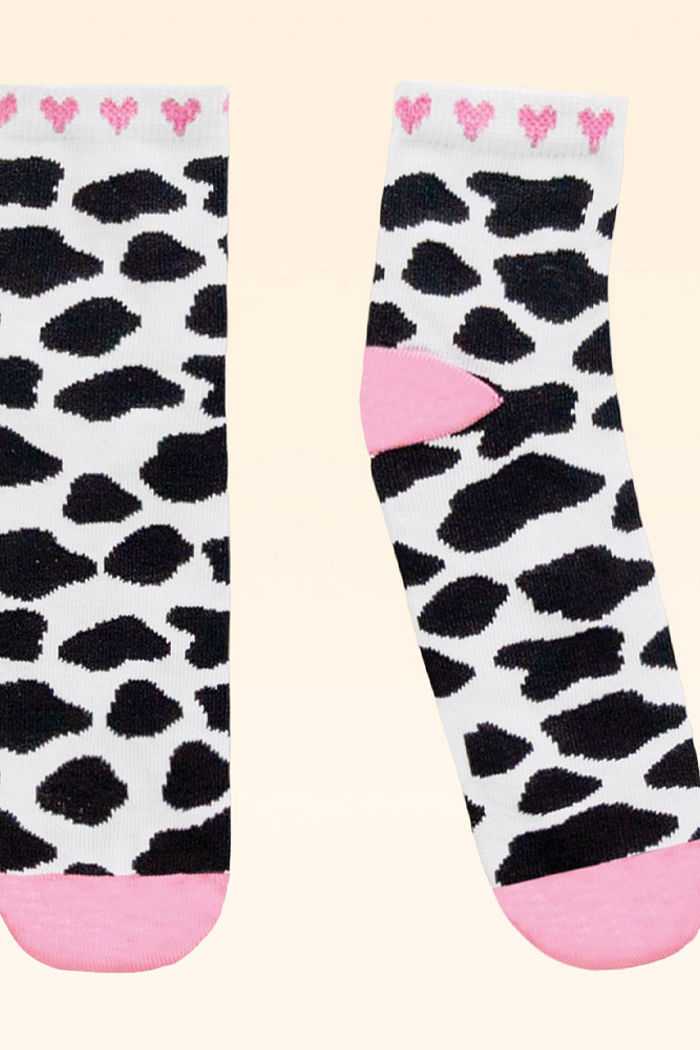 Meia cano curto vaquinha