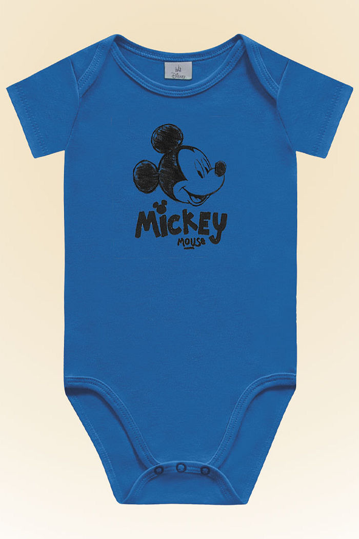 Body manga curta em suedine Mickey