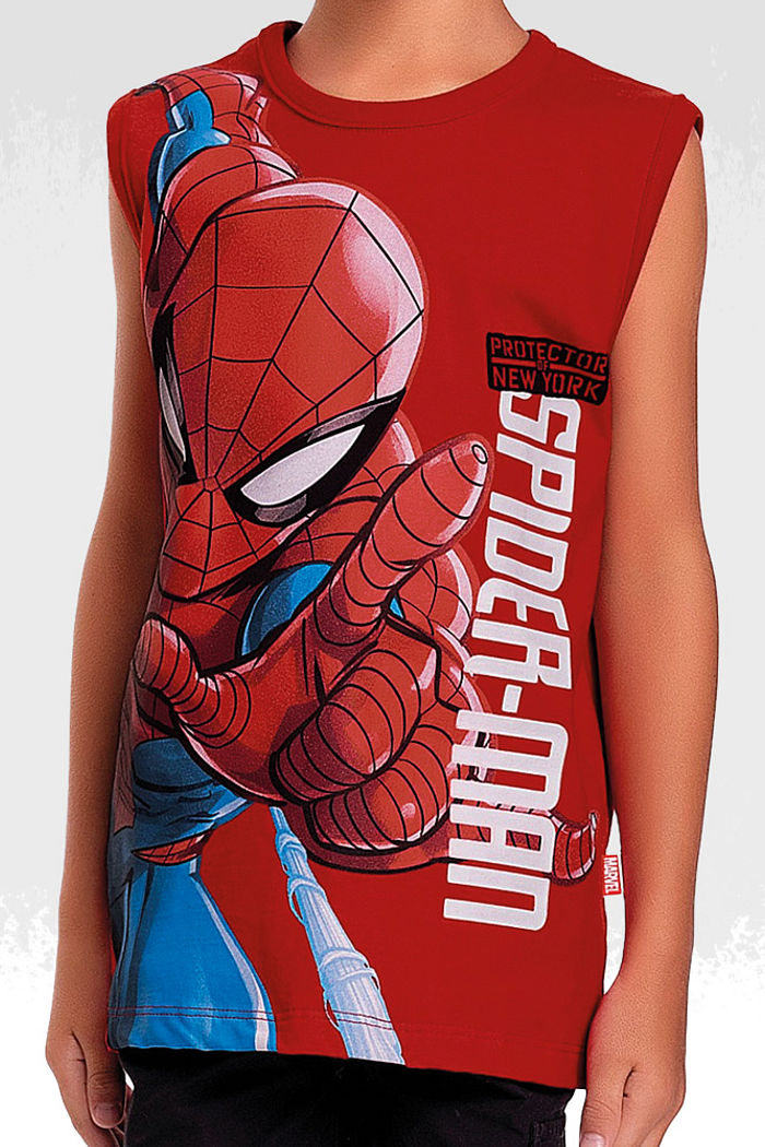 Regata em meia malha homem-aranha