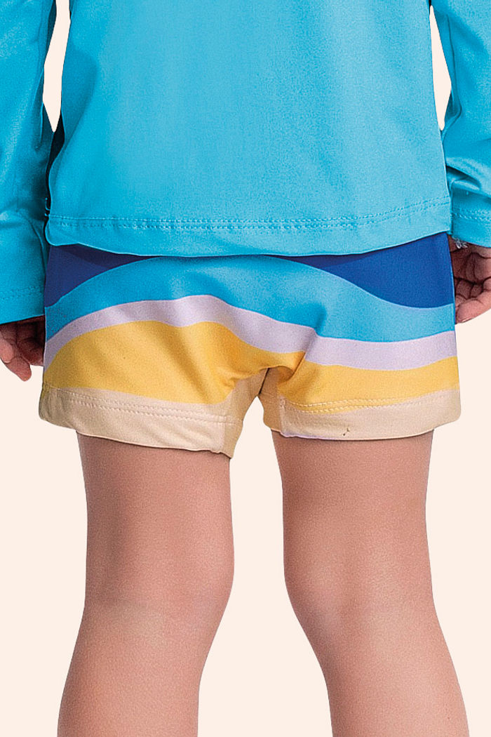 Sunga boxer sublimada com cadarço interno e forro em cotton poliéster