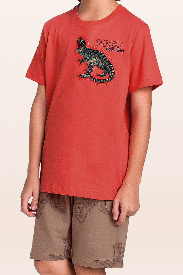 Conjunto camiseta e bermuda t-rex