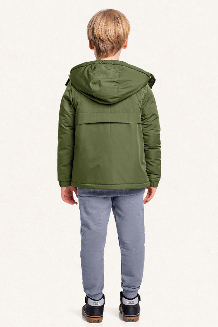 Jaqueta com capuz puffer com forro com bolso