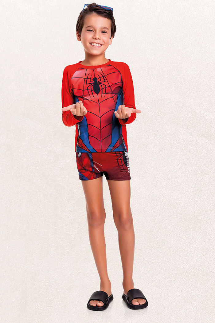 Sunga boxer praia homem-aranha