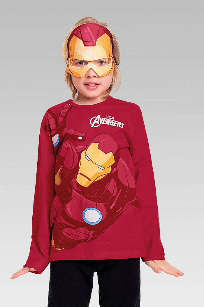 Camiseta manga longa em meia malha vingadores