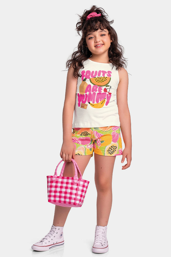 Conjunto regata e short de frutas