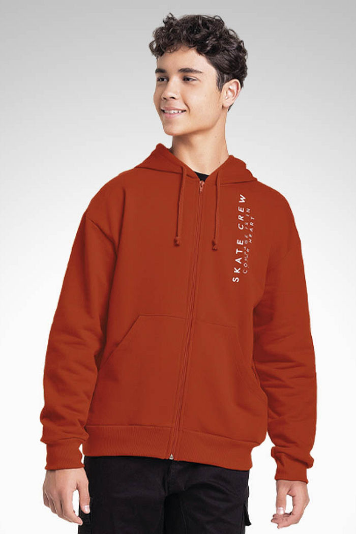 Jaqueta com capuz em moletom